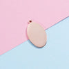 Jewelry Accessories Stainless Steel Geometric Oval Outer Hole Laser Mirror Tag