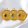 Jewelry Accessories Stainless Steel Geometric Sun And Moon Pendant With Inlay Totem Design
