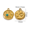 Jewelry Accessories Stainless Steel Geometric Sun And Moon Pendant With Inlay Totem Design