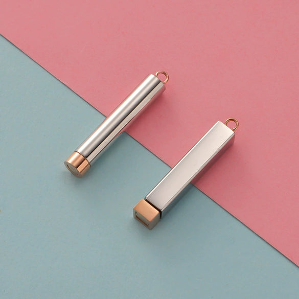 Jewelry Accessories Stainless Steel Glossy Geometric Cylindrical Cuboid Telescopic Stereo Stick Pendant Electroplated