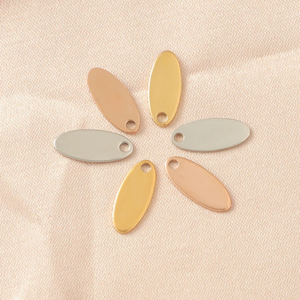 Jewelry Accessories Stainless Steel Glossy Oval Tail Pendant Diecasting