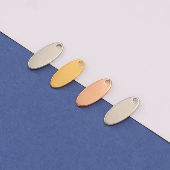 Jewelry Accessories Stainless Steel Glossy Oval Tail Pendant Diecasting