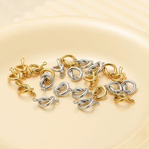 Jewelry Accessories Stainless Steel Gold Plated Heart Connector Pendant For Diy Necklace Earrings
