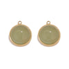 Jewelry Accessories Stainless Steel Gold Plated Natural Stone Round Bohemian Flat Back Charm Pendant Diy Earrings With Fish Pattern Retro Style