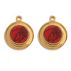 Jewelry Accessories Stainless Steel Gold Plated Natural Stone Round Bohemian Flat Back Charm Pendant Diy Earrings With Fish Pattern Retro Style