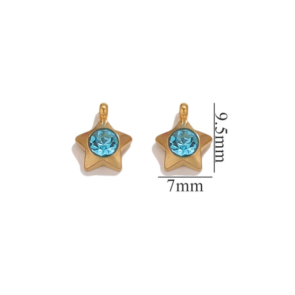 Jewelry Accessories Stainless Steel Heart And Five Pointed Star Pendant Earrings Necklace Bracelet With Electroplating
