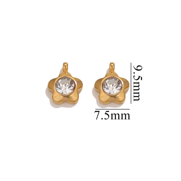 Jewelry Accessories Stainless Steel Heart And Five Pointed Star Pendant Earrings Necklace Bracelet With Electroplating