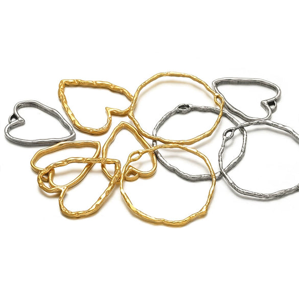 Jewelry Accessories Stainless Steel Heart Geometric Hollow Pendant Electroplated