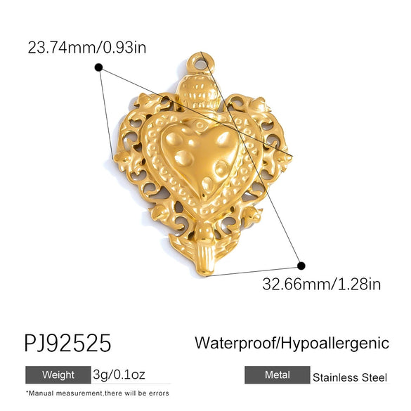 Jewelry Accessories Stainless Steel Heart Pendant Handmade Electroplated Bracelet Necklace
