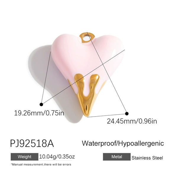 Jewelry Accessories Stainless Steel Heart Pendant Handmade Electroplated Bracelet Necklace
