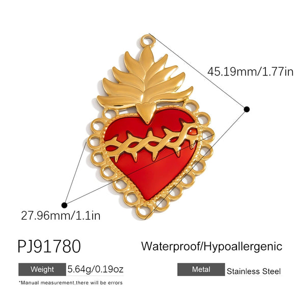Jewelry Accessories Stainless Steel Heart Pendant Handmade Electroplated Bracelet Necklace