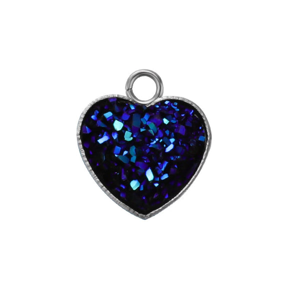 Jewelry Accessories Stainless Steel Heart Shaped Starry Pendant Electroplating