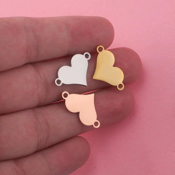 Jewelry Accessories Stainless Steel Heartshaped Love Pattern Laser Electroplated Pendant