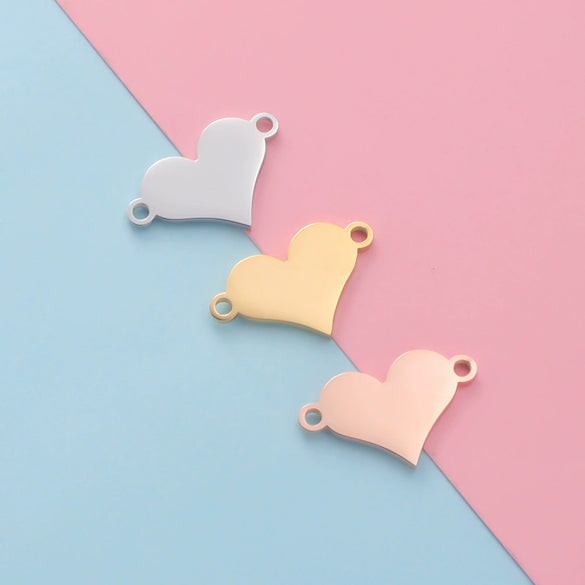 Jewelry Accessories Stainless Steel Heartshaped Love Pattern Laser Electroplated Pendant