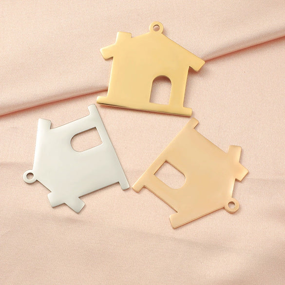 Jewelry Accessories Stainless Steel Hollow House Pendant Fine Polishing