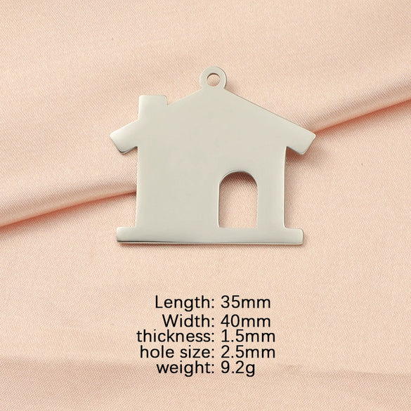 Jewelry Accessories Stainless Steel Hollow House Pendant Fine Polishing
