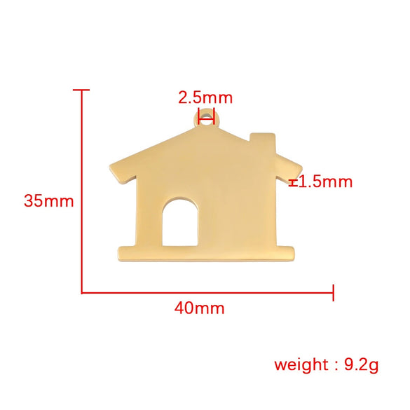 Jewelry Accessories Stainless Steel Hollow House Pendant Fine Polishing