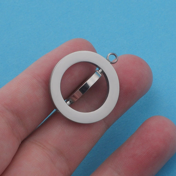 Jewelry Accessories Stainless Steel Hollow Rotatable Square Round Heartshaped Electroplated Pendant