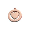 Jewelry Accessories Stainless Steel Hollow Rotatable Square Round Heartshaped Electroplated Pendant