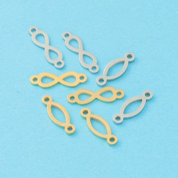 Jewelry Accessories Stainless Steel Infinity Pendant Double Hanging 8Word Connector Fine Polishing