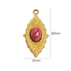 Jewelry Accessories Stainless Steel Inlaid Natural Stone French Retro Oval Leaves Geometric Style