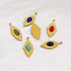 Jewelry Accessories Stainless Steel Inlaid Natural Stone French Retro Oval Leaves Geometric Style