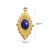 Jewelry Accessories Stainless Steel Inlaid Natural Stone French Retro Oval Leaves Geometric Style