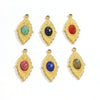 Jewelry Accessories Stainless Steel Inlaid Natural Stone French Retro Oval Leaves Geometric Style
