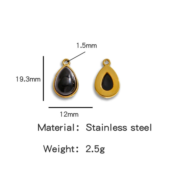 Jewelry Accessories Stainless Steel Inlaid With Natural Stone Round Pendant Earrings Bracelet Necklace Handmade Electroplated