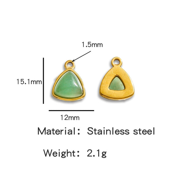 Jewelry Accessories Stainless Steel Inlaid With Natural Stone Round Pendant Earrings Bracelet Necklace Handmade Electroplated
