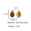 Jewelry Accessories Stainless Steel Inlaid With Natural Stone Round Pendant Earrings Bracelet Necklace Handmade Electroplated
