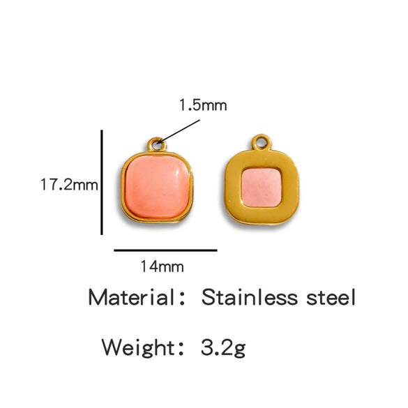 Jewelry Accessories Stainless Steel Inlaid With Natural Stone Round Pendant Earrings Bracelet Necklace Handmade Electroplated