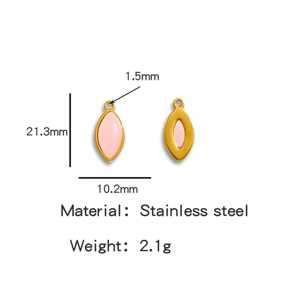 Jewelry Accessories Stainless Steel Inlaid With Natural Stone Round Pendant Earrings Bracelet Necklace Handmade Electroplated
