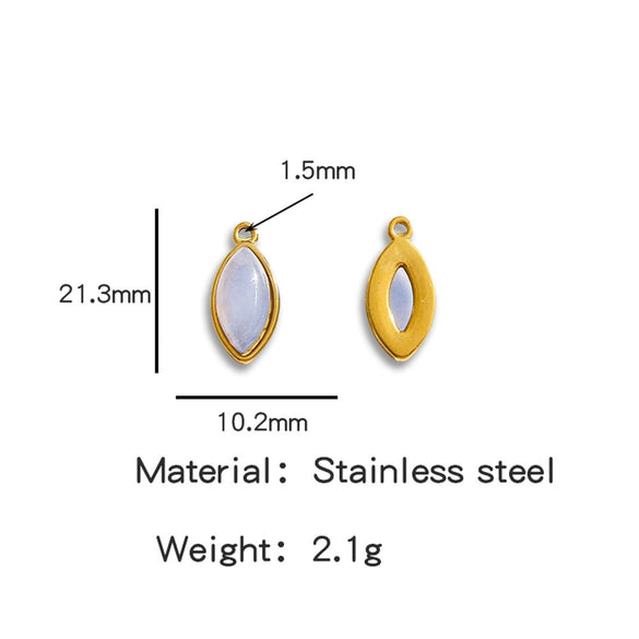 Jewelry Accessories Stainless Steel Inlaid With Natural Stone Round Pendant Earrings Bracelet Necklace Handmade Electroplated