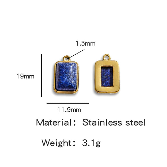 Jewelry Accessories Stainless Steel Inlaid With Natural Stone Round Pendant Earrings Bracelet Necklace Handmade Electroplated