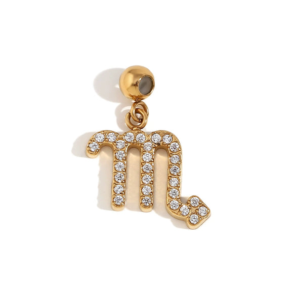 Jewelry Accessories Stainless Steel 18K Gold Plated Twelve Constellations Pendant For Women