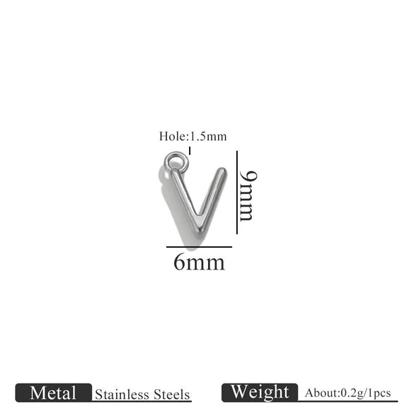 Jewelry Accessories Stainless Steel Letter Mini Ring Handmade With Electroplating