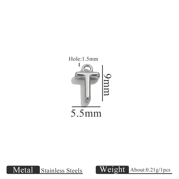 Jewelry Accessories Stainless Steel Letter Mini Ring Handmade With Electroplating