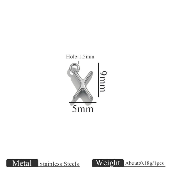 Jewelry Accessories Stainless Steel Letter Mini Ring Handmade With Electroplating