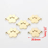 Jewelry Accessories Stainless Steel Letters Cut Out Handmade Vacuum Plating Sliding Pendant Natural Plant Flowers Style
