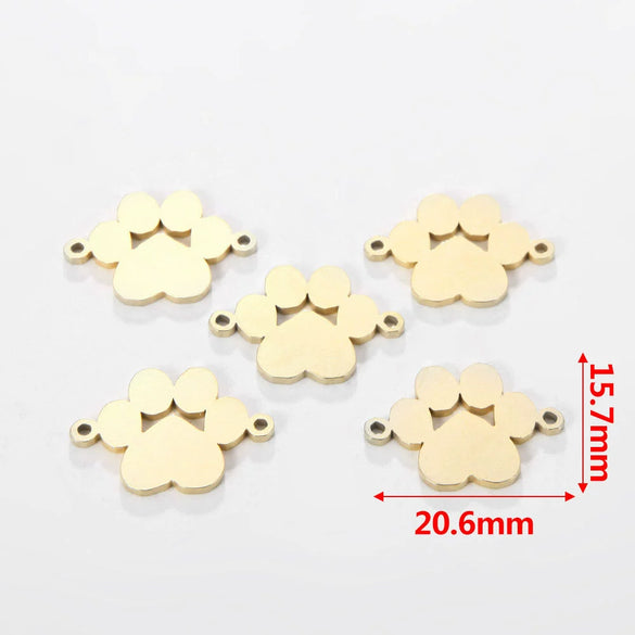 Jewelry Accessories Stainless Steel Letters Cut Out Handmade Vacuum Plating Sliding Pendant Natural Plant Flowers Style