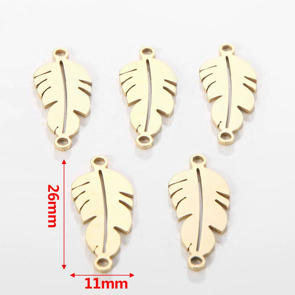 Jewelry Accessories Stainless Steel Letters Cut Out Handmade Vacuum Plating Sliding Pendant Natural Plant Flowers Style