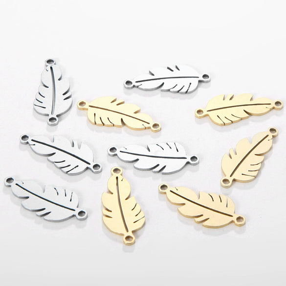 Jewelry Accessories Stainless Steel Letters Cut Out Handmade Vacuum Plating Sliding Pendant Natural Plant Flowers Style