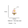 Jewelry Accessories Stainless Steel Little Bell Heart Shaped With Diamonds Dripping Oil Jewelry