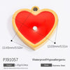 Jewelry Accessories Stainless Steel Moon Heart Earring Pendant With Oil Dripping And Colored Diamond Inlaid