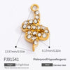 Jewelry Accessories Stainless Steel Moon Heart Earring Pendant With Oil Dripping And Colored Diamond Inlaid