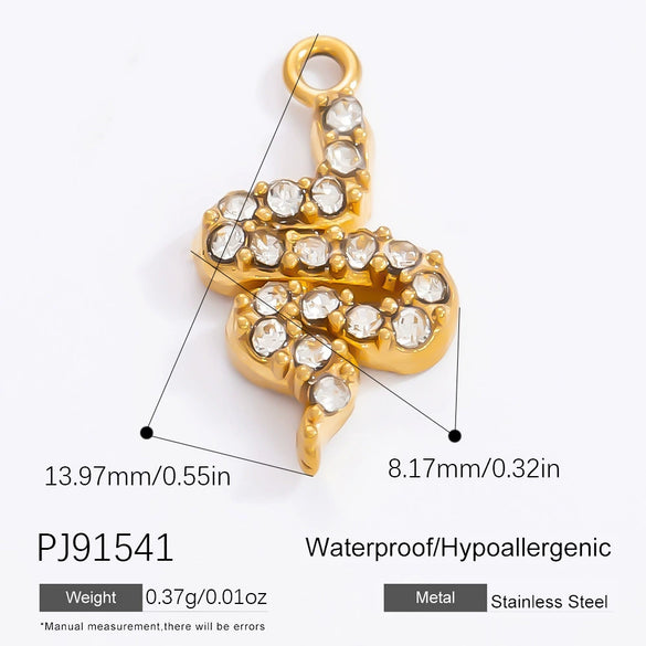 Jewelry Accessories Stainless Steel Moon Heart Earring Pendant With Oil Dripping And Colored Diamond Inlaid