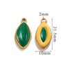 Jewelry Accessories Stainless Steel Natural Stone Oval Horse Eye Pendant Electroplated 18K Gold