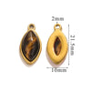 Jewelry Accessories Stainless Steel Natural Stone Oval Horse Eye Pendant Electroplated 18K Gold