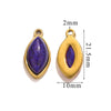 Jewelry Accessories Stainless Steel Natural Stone Oval Horse Eye Pendant Electroplated 18K Gold